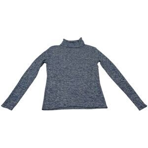 SIYU Turtleneck Sweater Long Sleeve Merino Wool Ribbed Knit Blue SP 40 / US 6